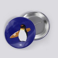 Surfing Surfboard Vintage Classic Retro Surfboarder Penguin Gift Button