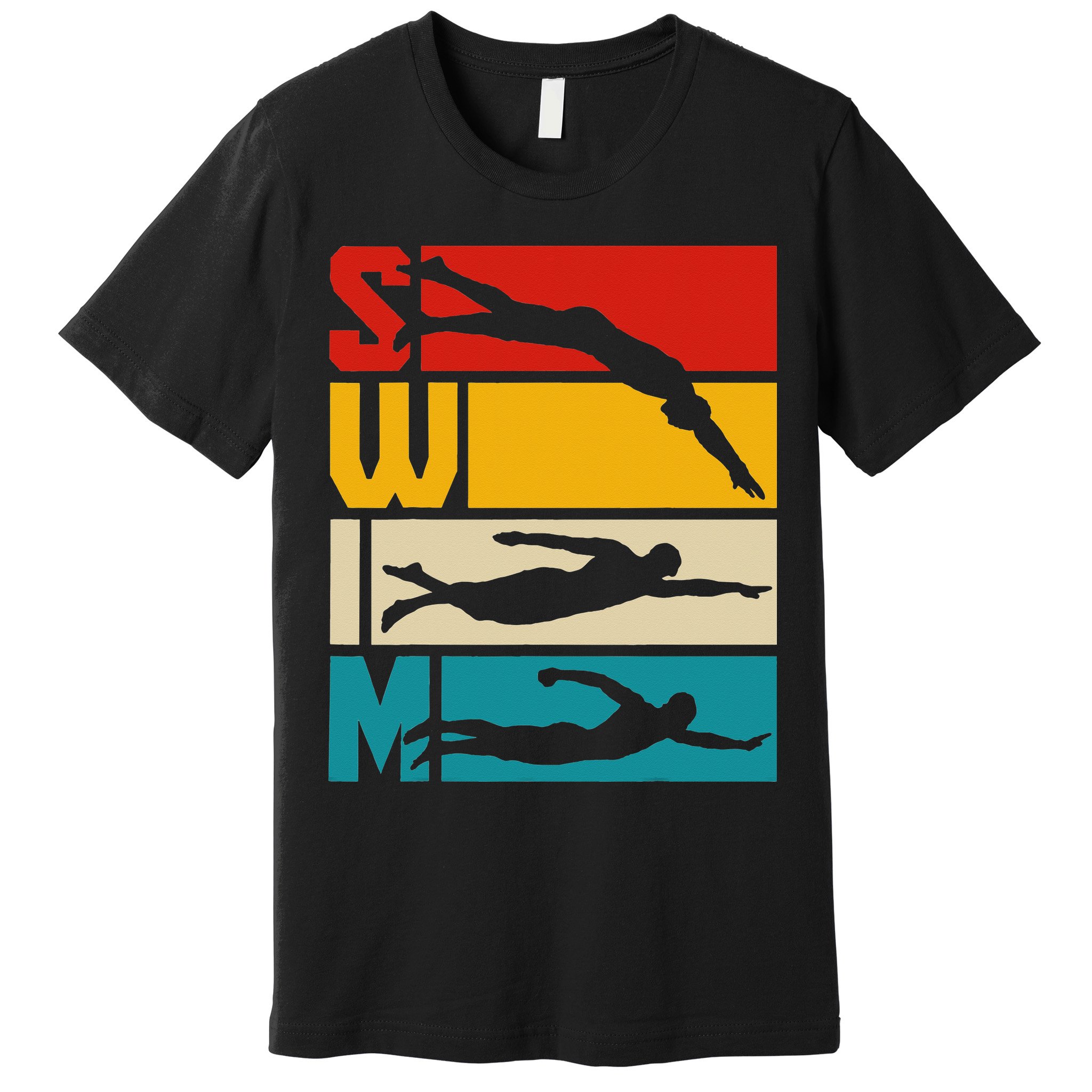 Swim Swimming Vintage Retro Swimmer Premium T-Shirt