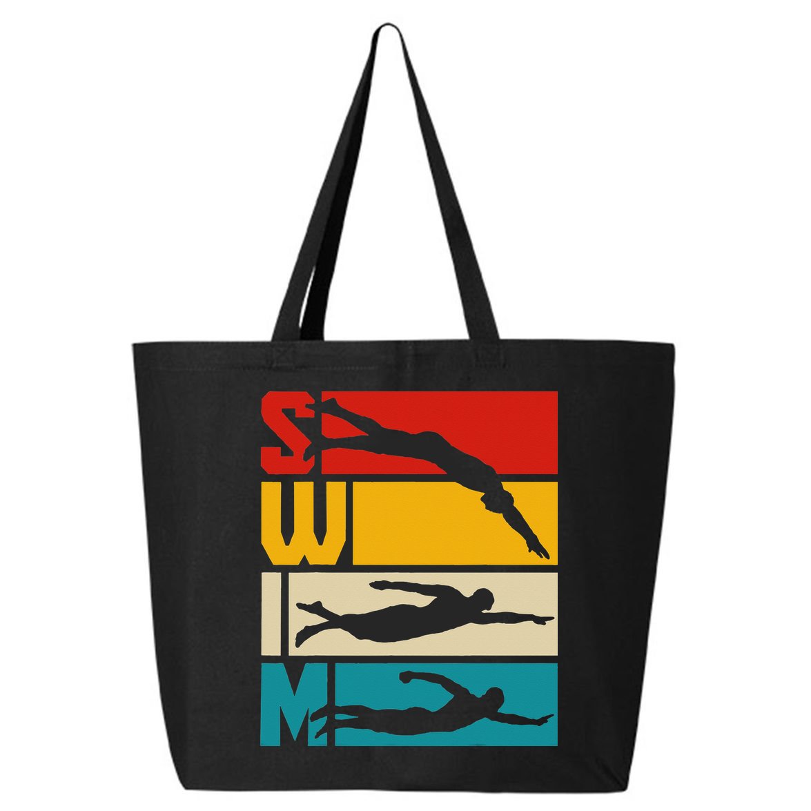 Swim Swimming Vintage Retro Swimmer 25L Jumbo Tote