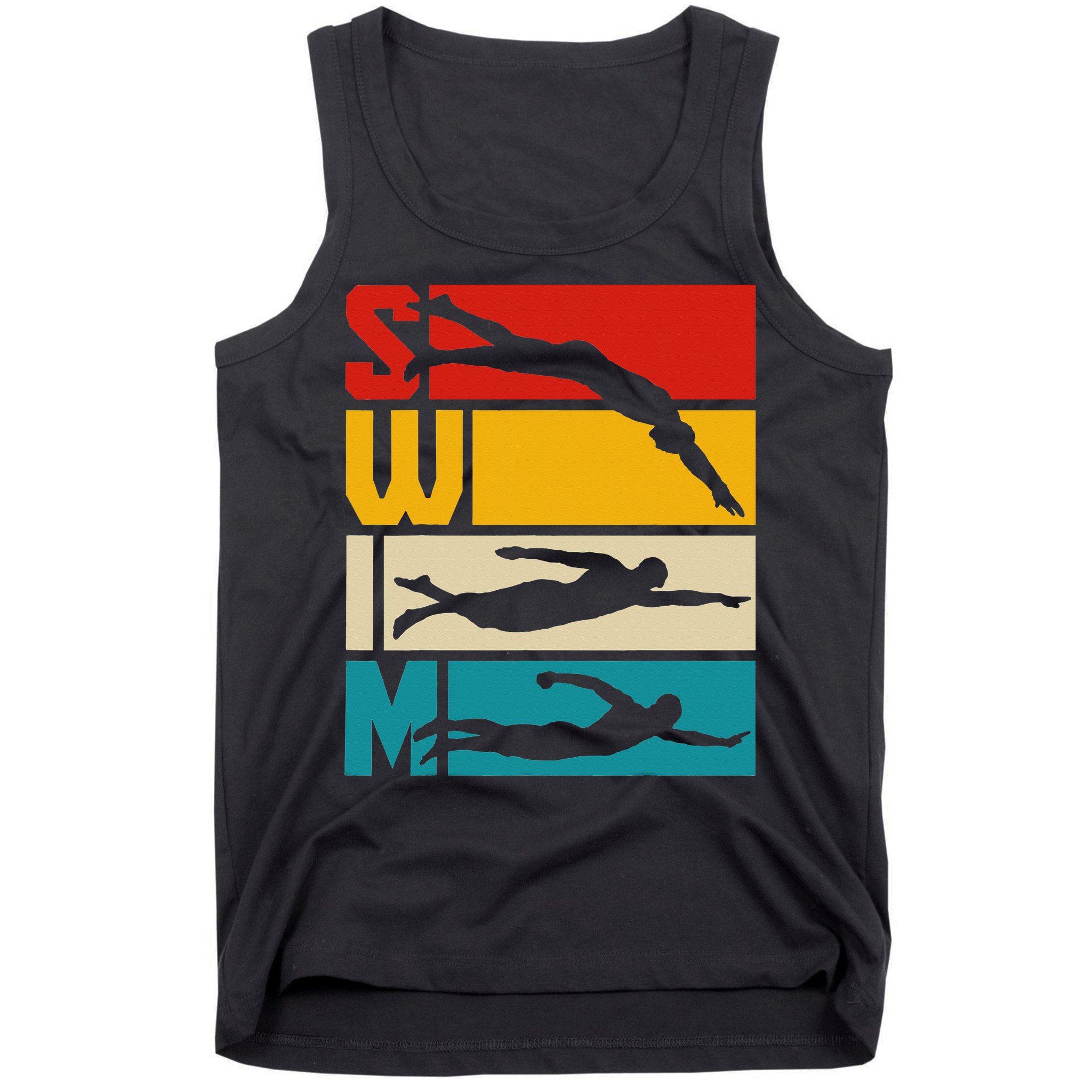 Swim Swimming Vintage Retro Swimmer Tank Top