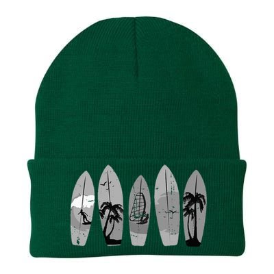 Surfing Surfboard Vintage Classic Retro Surfboarder Surfer Knit Cap Winter Beanie