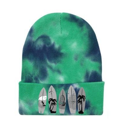 Surfing Surfboard Vintage Classic Retro Surfboarder Surfer Tie Dye 12in Knit Beanie