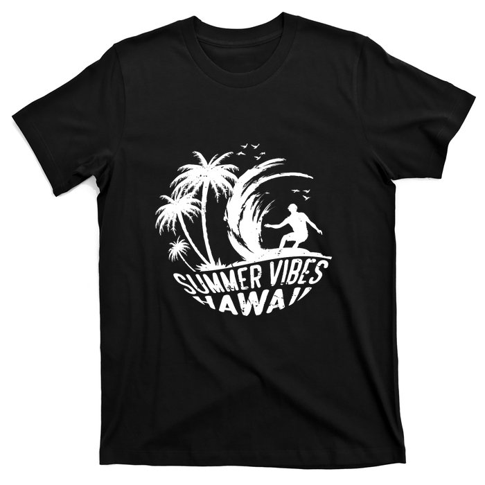 Surfing Summer Vibes Hawaii Surfing Vintage Gift T-Shirt