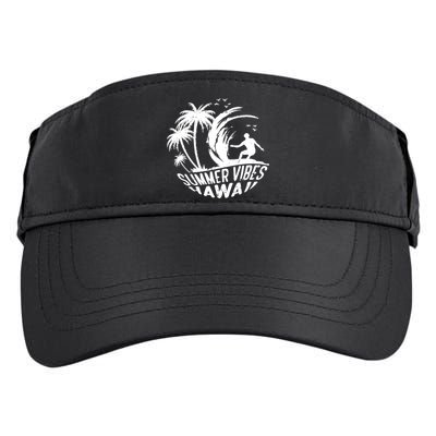 Surfing Summer Vibes Hawaii Surfing Vintage Gift Adult Drive Performance Visor