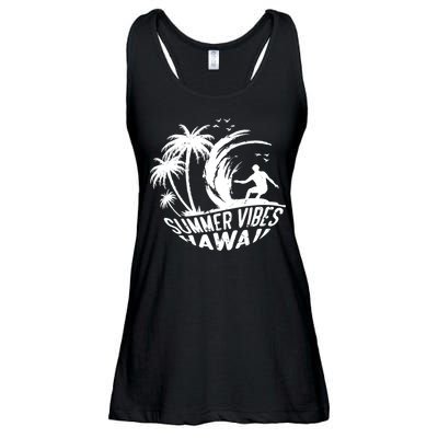 Surfing Summer Vibes Hawaii Surfing Vintage Gift Ladies Essential Flowy Tank