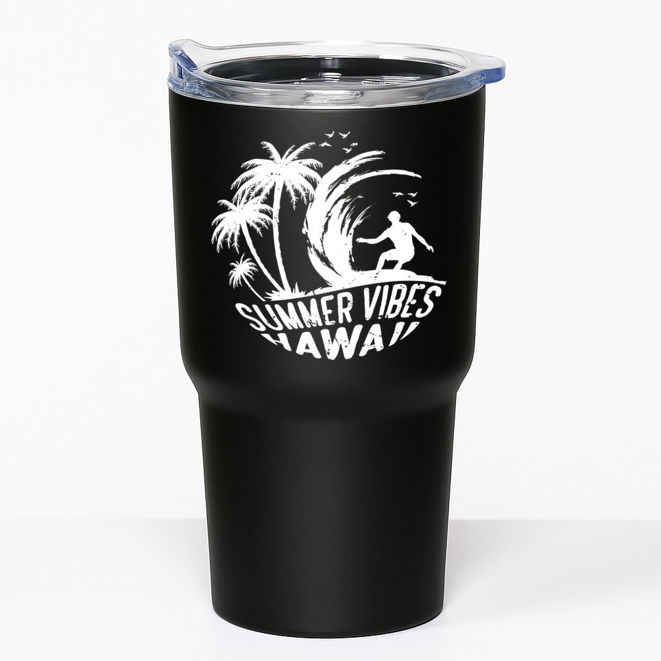 Surfing Summer Vibes Hawaii Surfing Vintage Gift Tumbler