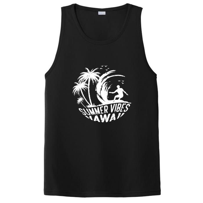 Surfing Summer Vibes Hawaii Surfing Vintage Gift PosiCharge Competitor Tank