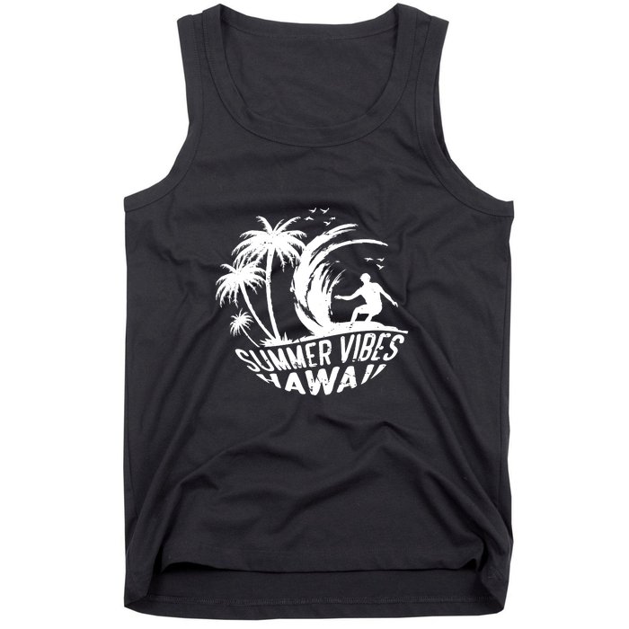 Surfing Summer Vibes Hawaii Surfing Vintage Gift Tank Top