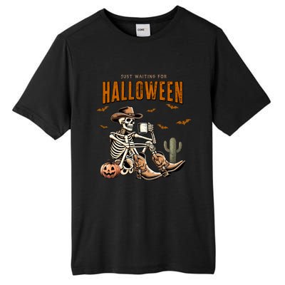 Skeleton Spooky Vibe Summer Funny Just Waiting For Halloween Great Gift Tall Fusion ChromaSoft Performance T-Shirt