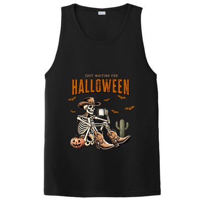 Skeleton Spooky Vibe Summer Funny Just Waiting For Halloween Great Gift PosiCharge Competitor Tank