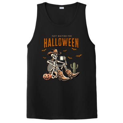 Skeleton Spooky Vibe Summer Funny Just Waiting For Halloween Great Gift PosiCharge Competitor Tank