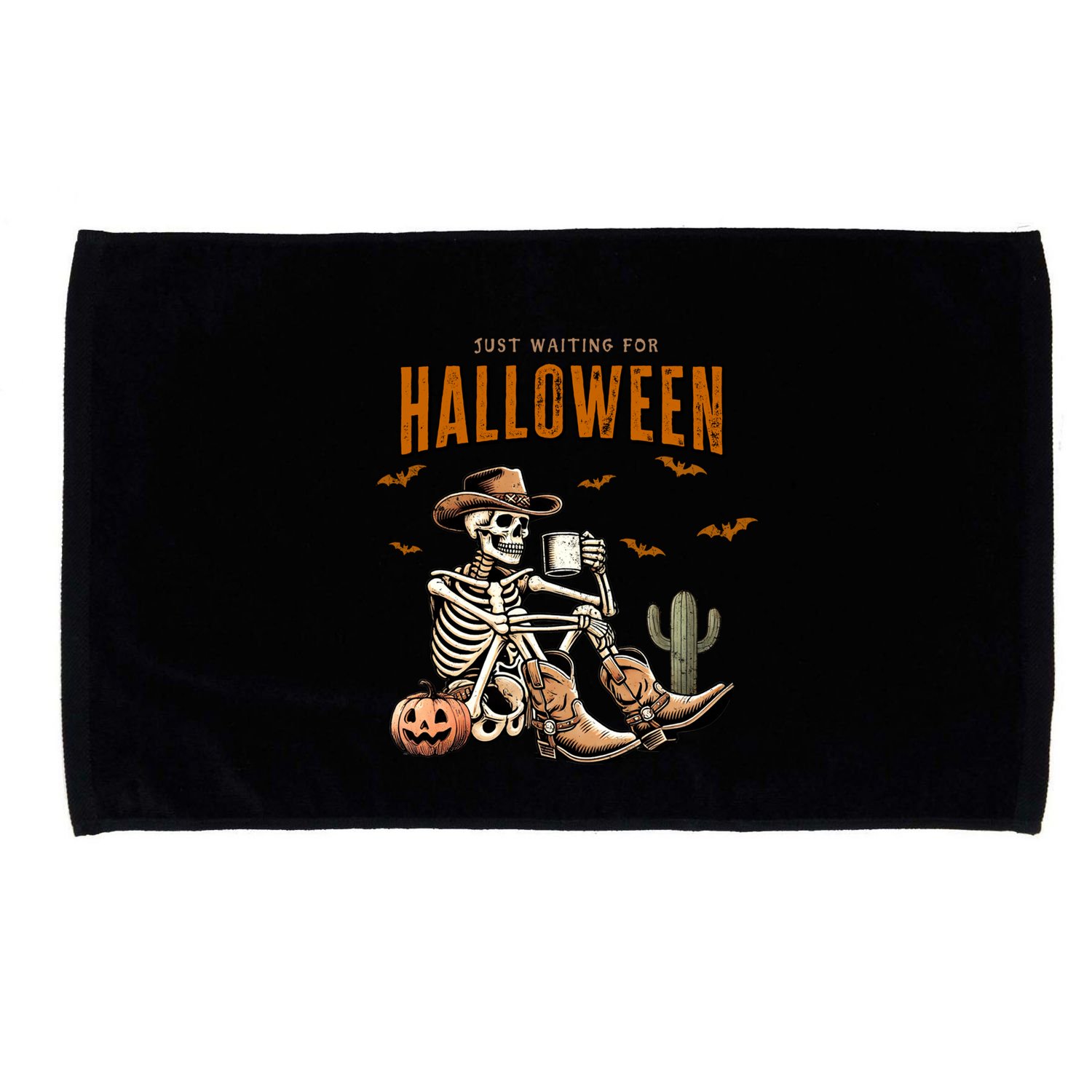 Skeleton Spooky Vibe Summer Funny Just Waiting For Halloween Great Gift Microfiber Hand Towel