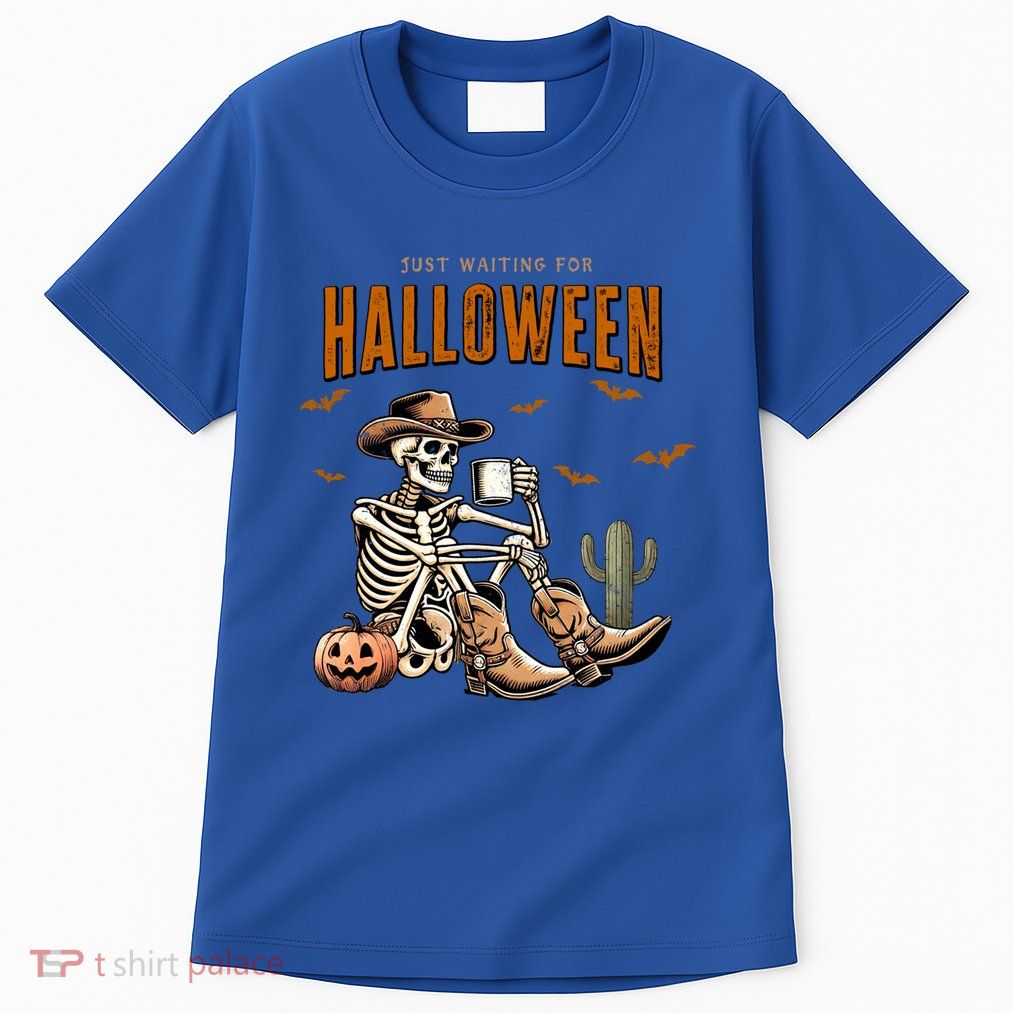 Skeleton Spooky Vibe Summer Funny Just Waiting For Halloween Great Gift Tall T-Shirt