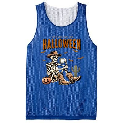 Skeleton Spooky Vibe Summer Funny Just Waiting For Halloween Great Gift Mesh Reversible Basketball Jersey Tank