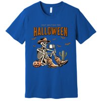 Skeleton Spooky Vibe Summer Funny Just Waiting For Halloween Great Gift Premium T-Shirt