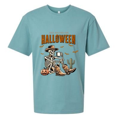 Skeleton Spooky Vibe Summer Funny Just Waiting For Halloween Great Gift Sueded Cloud Jersey T-Shirt