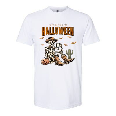 Skeleton Spooky Vibe Summer Funny Just Waiting For Halloween Great Gift Softstyle CVC T-Shirt