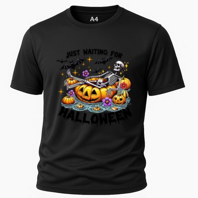 Skeleton Spooky Vibe Summer Funny Just Waiting For Halloween Funny Gift Performance Shirt