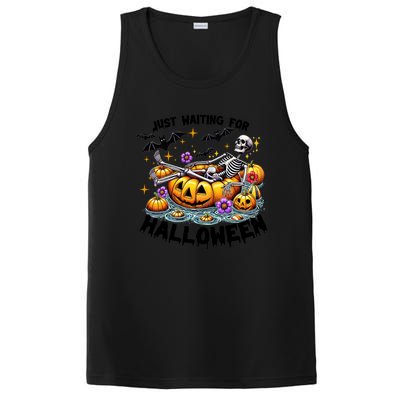 Skeleton Spooky Vibe Summer Funny Just Waiting For Halloween Funny Gift PosiCharge Competitor Tank