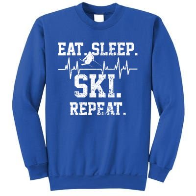 Skiing Ski Vintage Heartbeat Gift Sweatshirt