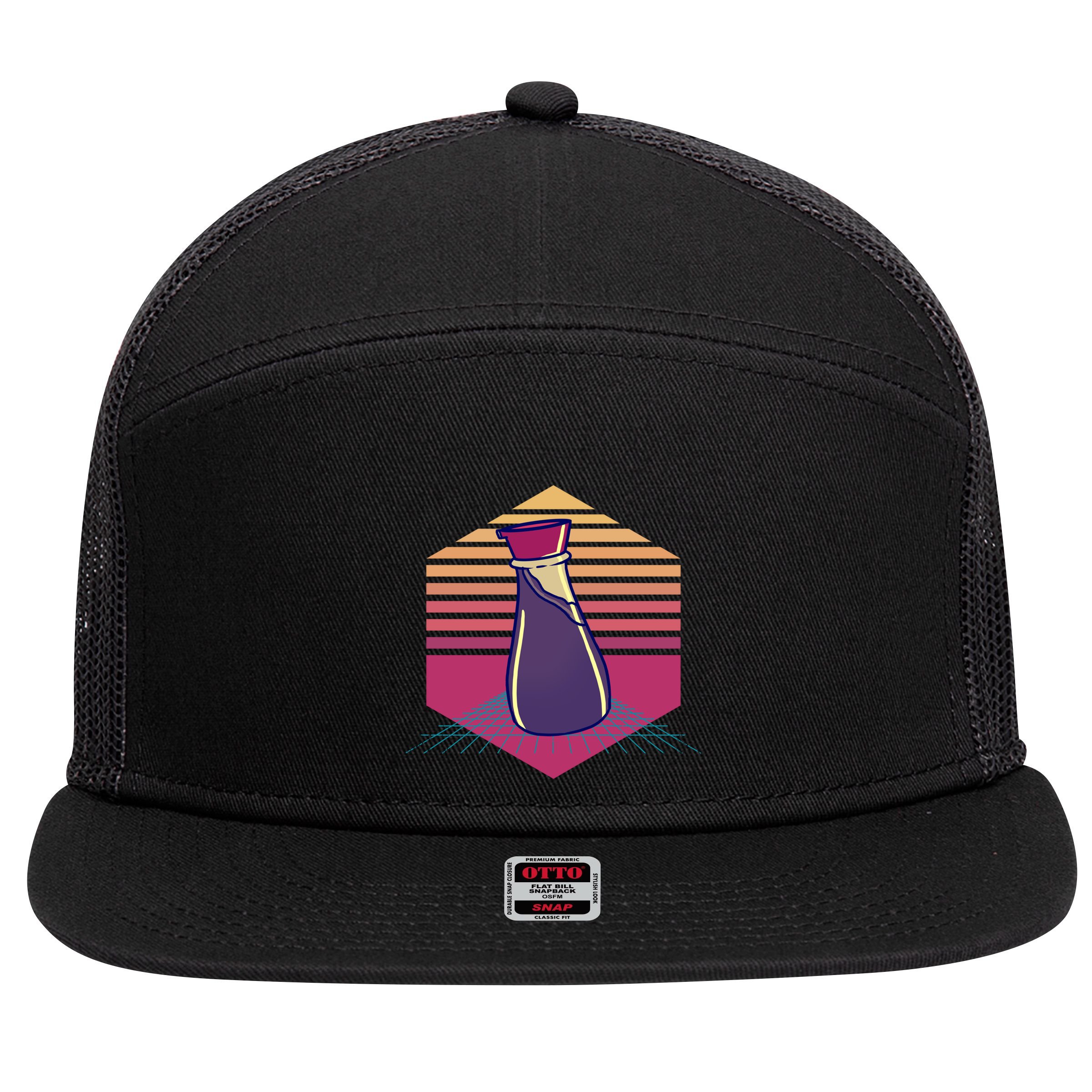 Soy Sauce Vintage Sushi Lover Gift 7 Panel Mesh Trucker Snapback Hat