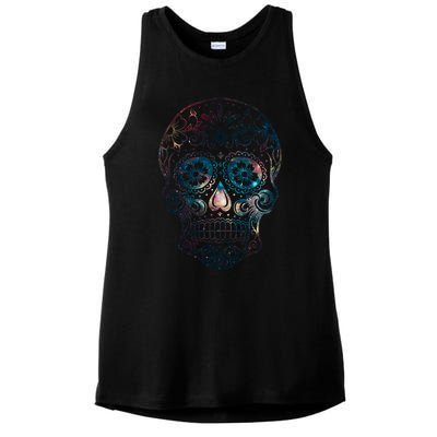 Sugar Skull V1 Ladies PosiCharge Tri-Blend Wicking Tank