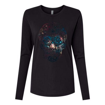 Sugar Skull V1 Womens Cotton Relaxed Long Sleeve T-Shirt