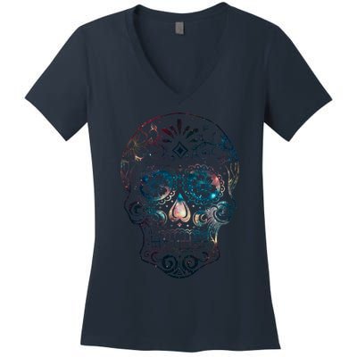 Sugar Skull V1 Women's V-Neck T-Shirt