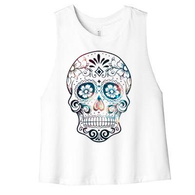 Sugar Skull V1 Women's Racerback Cropped Tank