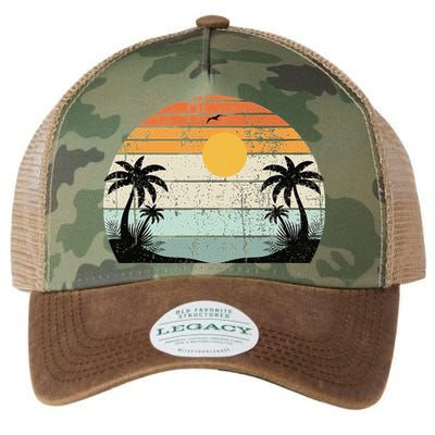 Sunshine Summer Vibes Palm Trees Beach Retro Tropical Summer Legacy Tie Dye Trucker Hat