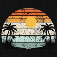 Sunshine Summer Vibes Palm Trees Beach Retro Tropical Summer Ladies PosiCharge Tri-Blend Wicking Tank