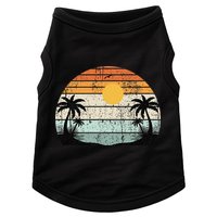 Sunshine Summer Vibes Palm Trees Beach Retro Tropical Summer Doggie Tank