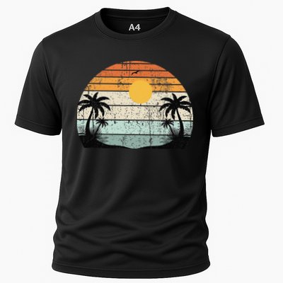 Sunshine Summer Vibes Palm Trees Beach Retro Tropical Summer Performance Shirt