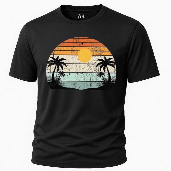 Sunshine Summer Vibes Palm Trees Beach Retro Tropical Summer Performance Shirt