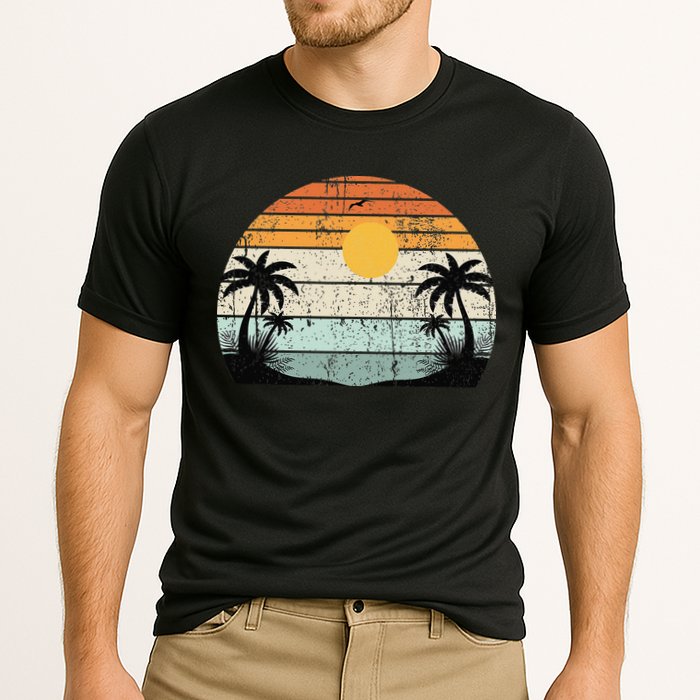 Sunshine Summer Vibes Palm Trees Beach Retro Tropical Summer Performance Shirt