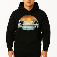 Sunshine Summer Vibes Palm Trees Beach Retro Tropical Summer Hoodie