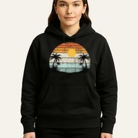 Sunshine Summer Vibes Palm Trees Beach Retro Tropical Summer Hoodie