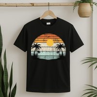 Sunshine Summer Vibes Palm Trees Beach Retro Tropical Summer T-Shirt