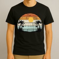 Sunshine Summer Vibes Palm Trees Beach Retro Tropical Summer T-Shirt