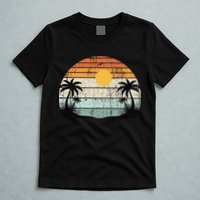 Sunshine Summer Vibes Palm Trees Beach Retro Tropical Summer T-Shirt