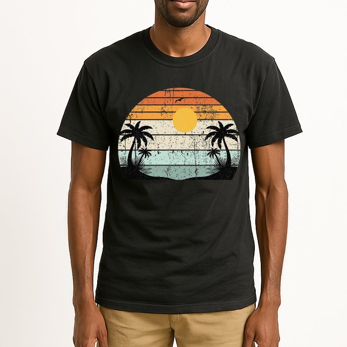 Sunshine Summer Vibes Palm Trees Beach Retro Tropical Summer Tall T-Shirt