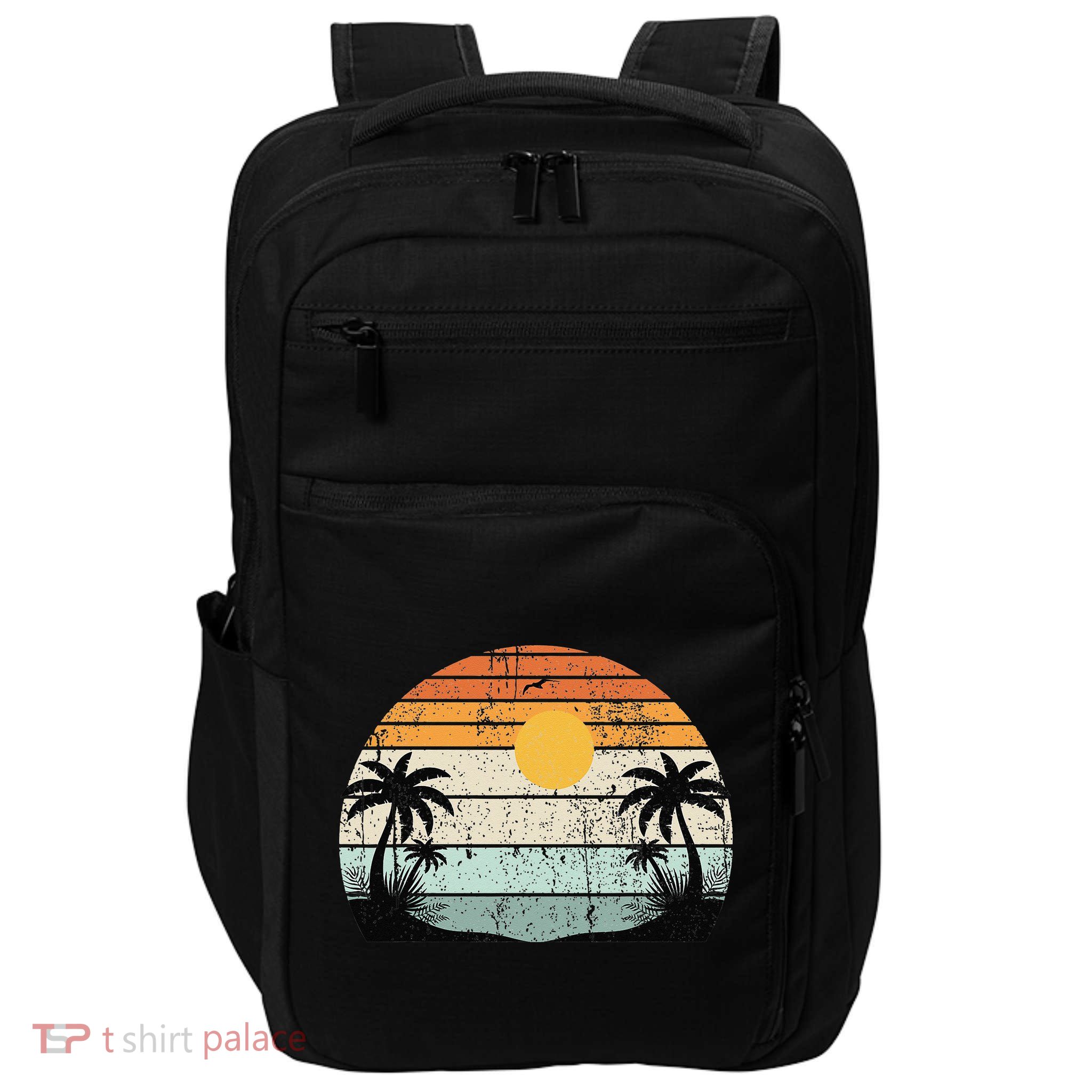 Sunshine Summer Vibes Palm Trees Beach Retro Tropical Summer Impact Tech Backpack