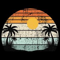 Sunshine Summer Vibes Palm Trees Beach Retro Tropical Summer 16 in Basic Backpack