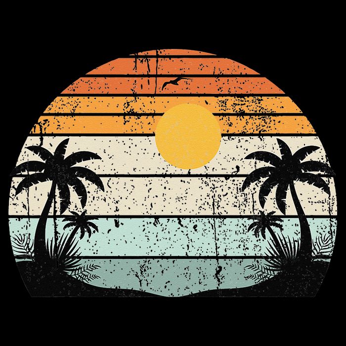 Sunshine Summer Vibes Palm Trees Beach Retro Tropical Summer 16 in Basic Backpack