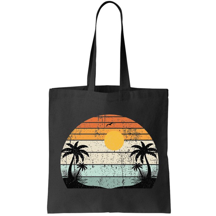 Sunshine Summer Vibes Palm Trees Beach Retro Tropical Summer Bag