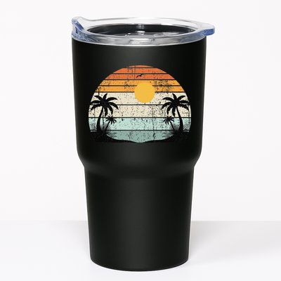 Sunshine Summer Vibes Palm Trees Beach Retro Tropical Summer Tumbler