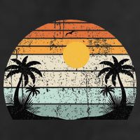 Sunshine Summer Vibes Palm Trees Beach Retro Tropical Summer Large Microfiber Waffle Golf Towel
