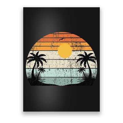 Sunshine Summer Vibes Palm Trees Beach Retro Tropical Summer Poster