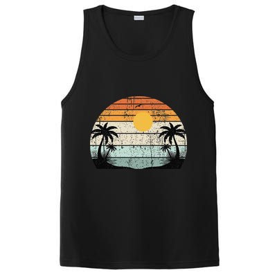 Sunshine Summer Vibes Palm Trees Beach Retro Tropical Summer PosiCharge Competitor Tank