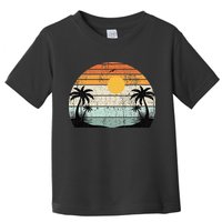 Sunshine Summer Vibes Palm Trees Beach Retro Tropical Summer Toddler T-Shirt